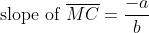 \text{slope of }\overline{MC}=\frac{-a}{b}